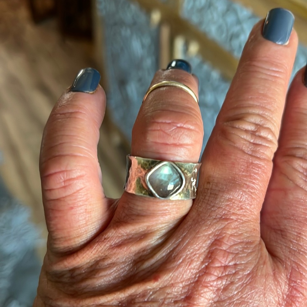 Silpada ring- size 9- multi-color stone-like new